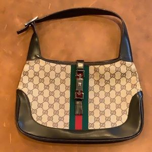 Authentic vintage Gucci Jackie 1961 monogram shoulder bag